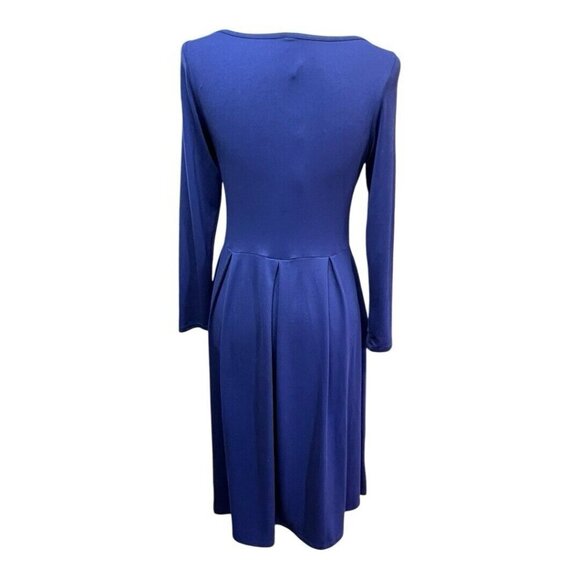 24seven Midi Length Fit N Flare Pocket Dress~Size Small~Navy Blue Comfort L11 20 - Picture 5 of 11